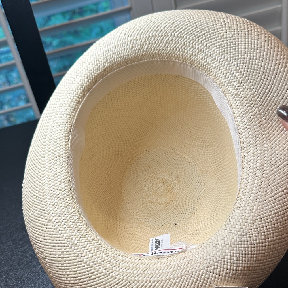 Talbots Natural Straw and Black Brimmed Hat - Picture 3 of 6